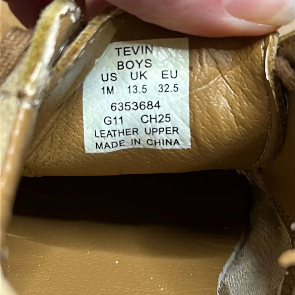 Sperry Topsider Tevin Boys Size 1 tan dress shoes Easter shoes